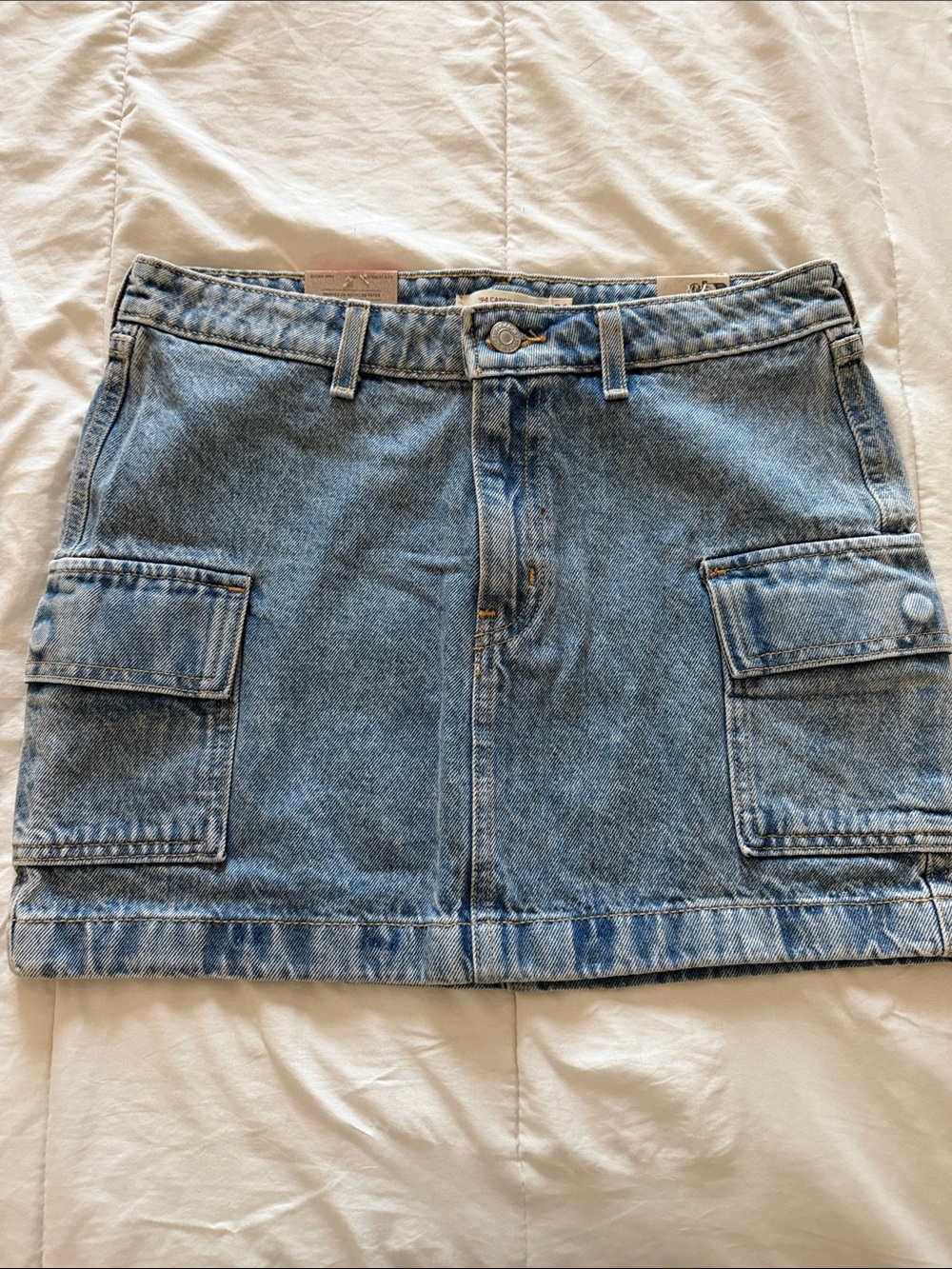 '94 Cargo Denim Mini Skirt - Light Wash NWT